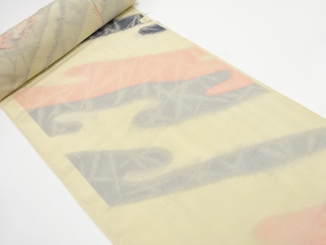 JAPANESE KIMONO / ANTIQUE ARAIHARI FOR HAORI / SILK / WOVEN MIST